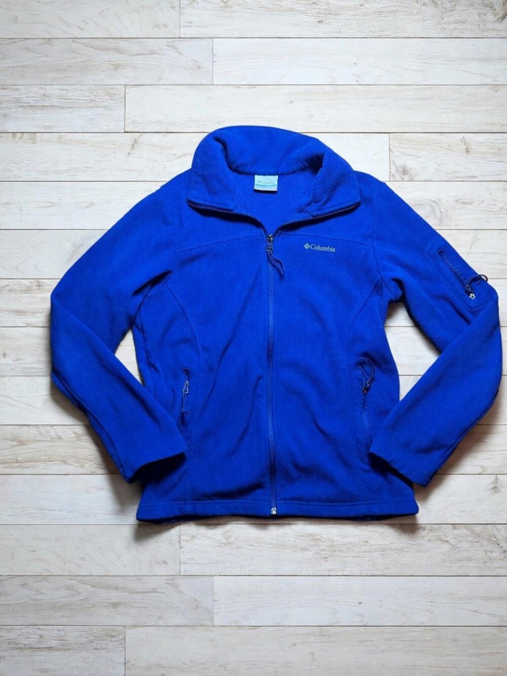 Columbia Royal Blue Full Zip Fleece Jacket Women's M Zip Pockets